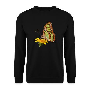 Schmetterling Malachit - Unisex Pullover - Schwarz - Vorne - Alina (178cm) & Michal (187cm)