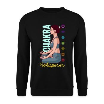Chakra Flüsterer - Energie in Harmonie - Unisex Pullover - Schwarz - Vorne - Alina (178cm) & Michal (187cm)