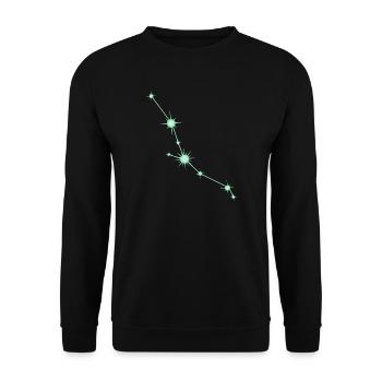 Stierstern Sternbild Tierkreiszeichen Grün - Unisex Pullover - Schwarz - Vorne - Alina (178cm) & Michal (187cm)