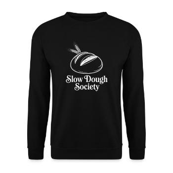 Slow Dough Society Brotlogo - Unisex Pullover - Schwarz - Vorne - Alina (178cm) & Michal (187cm)