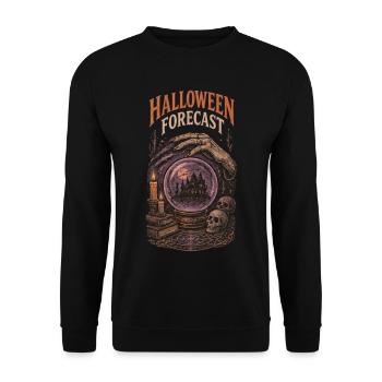 Halloween Forecast – Witch Crystal Ball - Unisex Pullover - Schwarz - Vorne - Alina (178cm) & Michal (187cm)