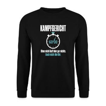 Kampfgericht Handball – Ohne mich läuft nichts - Unisex Pullover - Schwarz - Vorne - Alina (178cm) & Michal (187cm)