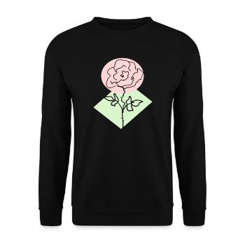 Rosenlinie im rosa Kreis - Unisex Pullover - Schwarz - Vorne - Alina (178cm) & Michal (187cm)