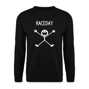 Raceday Car lover car guy mechanic - Unisex Pullover - Schwarz - Vorne - Alina (178cm) & Michal (187cm)
