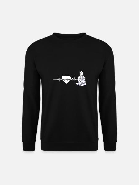 Buddha Yoga Herzschlag Hinduismus Meditation - Unisex Pullover - Schwarz