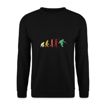 Skater Evolution Skateboard Longboard Halfpipe - Unisex Pullover - Schwarz - Vorne - Alina (178cm) & Michal (187cm)