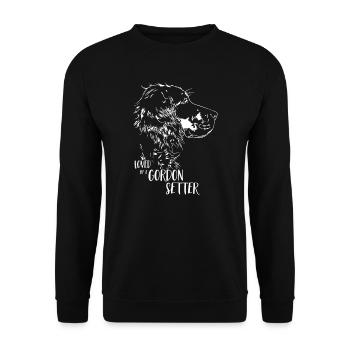 Loved by a Gordon Setter Dog Saying Hunting Dogs - Unisex Sweatshirt - black - Front - Alina (178cm) & Michal (187cm)