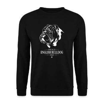Bouledogue anglais papa Englische Bulldogge Wilsigns - Sweat-shirt Unisexe - noir - Devant - Alina (178cm) & Michal (187cm)
