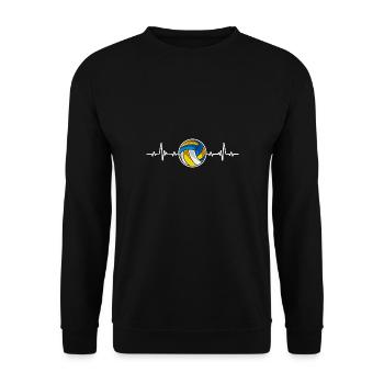 Volleyball Heartbeat Volleyball-Team Trainer - Unisex Pullover - Schwarz - Vorne - Alina (178cm) & Michal (187cm)