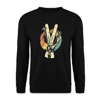 Ski Winter - Unisex Sweatshirt - black - Front - Alina (178cm) & Michal (187cm)