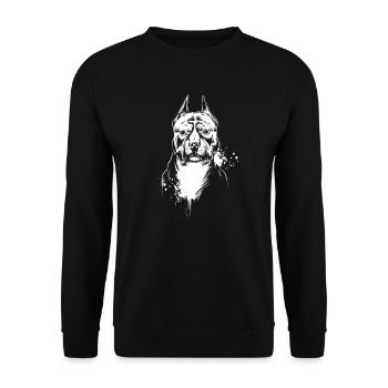 American Staffordshire Terrier - Sweat-shirt Unisexe - noir - Devant - Alina (178cm) & Michal (187cm)