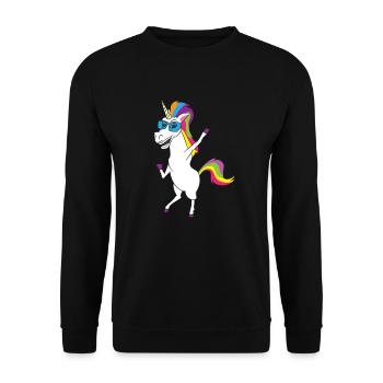 UNICORN LUNETTES DE SOLEIL - UNICORN AVEC LUNETTES DE SOLEIL - Sweat-shirt Unisexe - noir - Devant - Alina (178cm) & Michal (187cm)