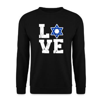 Israel - Unisex Sweatshirt - black - Front - Alina (178cm) & Michal (187cm)