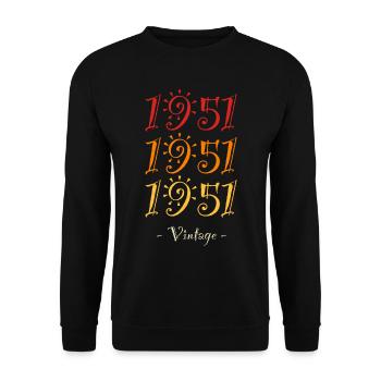 1951 vintage - Unisex Sweatshirt - black - Front - Alina (178cm) & Michal (187cm)