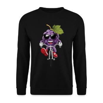 Trauben Radfahren auf dem Fahrrad Geschenk - Unisex Pullover - Schwarz - Vorne - Alina (178cm) & Michal (187cm)