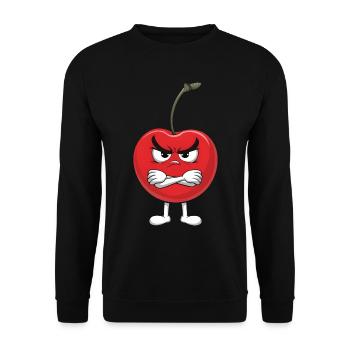 Kirsche - Unisex Pullover - Schwarz - Vorne - Alina (178cm) & Michal (187cm)