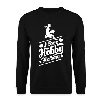 J’aime Hobby Horsing - Coeur - Hobby - Sweat-shirt Unisexe - noir - Devant - Alina (178cm) & Michal (187cm)