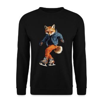 Fuchs - Unisex Pullover - Schwarz - Vorne - Alina (178cm) & Michal (187cm)