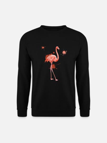 Flamingo Aquarell - Unisex Pullover - Schwarz