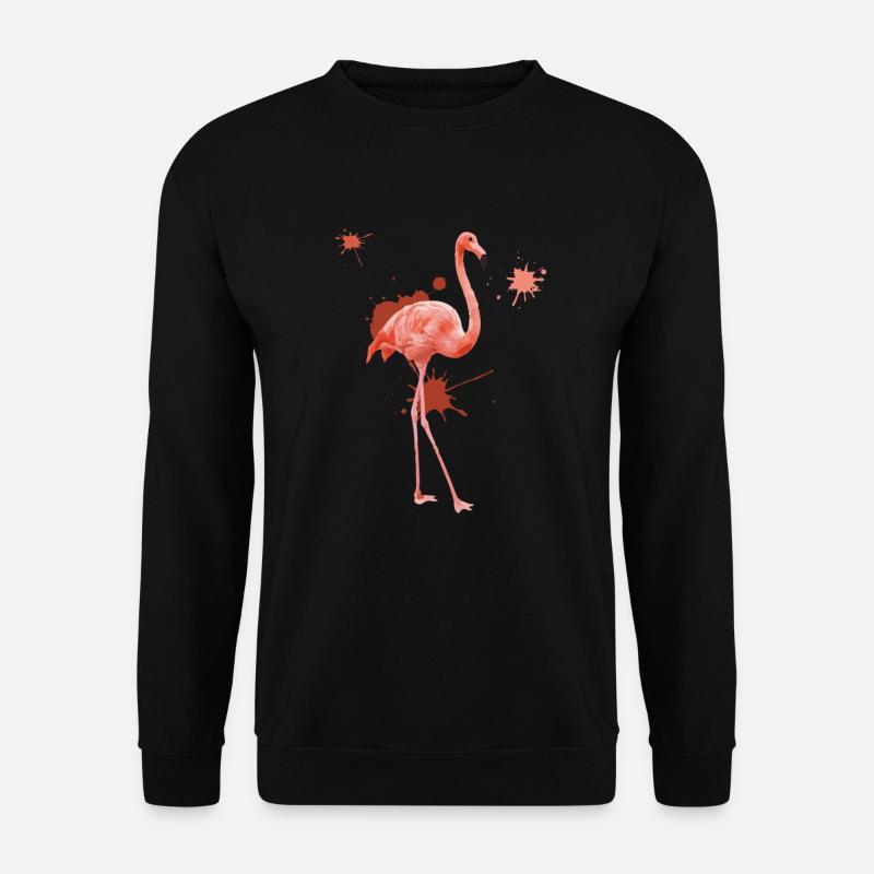 Flamingo Aquarell - Unisex Pullover - Schwarz