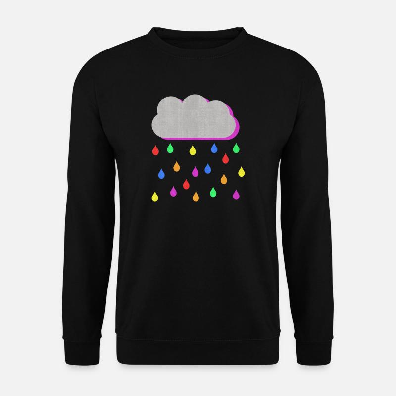 Rainbow Colorful rain drops from cloud - Unisex Sweatshirt - black