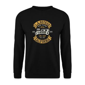 LA Hotrod - Unisex Pullover - Schwarz - Vorne - Alina (178cm) & Michal (187cm)