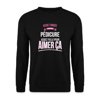 Pédicure douée folle cadeau femme - Sweat-shirt Unisexe - noir - Devant - Alina (178cm) & Michal (187cm)
