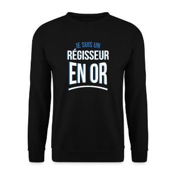 je suis un Régisseur en or cadeau idée humour - Sweat-shirt Unisexe - noir - Devant - Alina (178cm) & Michal (187cm)