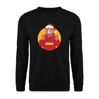 Swagdog with chain and santa hat - Unisex Sweatshirt - black - Front - Alina (178cm) & Michal (187cm)