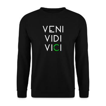 Veni vidi vici - Ich kam, sah und siegte. - Unisex Pullover - Schwarz - Vorne - Alina (178cm) & Michal (187cm)