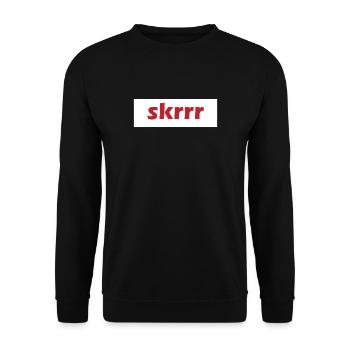 skrrr cool fresh new skrrrr reverse - Unisex Pullover - Schwarz - Vorne - Alina (178cm) & Michal (187cm)