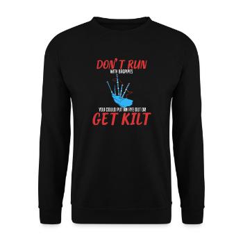 Chemise de cadeau drôle de cornemuse écossaise - Sweat-shirt Unisexe - noir - Devant - Alina (178cm) & Michal (187cm)