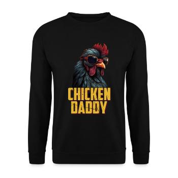 Poulet Papa Poulets Fête des pères Volaille Éleveur Coq - Sweat-shirt Unisexe - noir - Devant - Alina (178cm) & Michal (187cm)