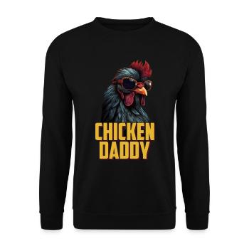 Poulet Papa Poulets Fête des pères Volaille Éleveur Coq - Sweat-shirt Unisexe - noir - Devant - Alina (178cm) & Michal (187cm)