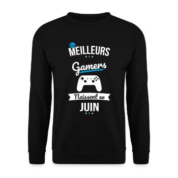 Les meilleurs gamers naissent en Juin - Sweat-shirt Unisexe - noir - Devant - Alina (178cm) & Michal (187cm)