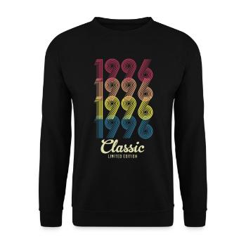 1996 Anniversaire né en 1996 Retro Vintage - Sweat-shirt Unisexe - noir - Devant - Alina (178cm) & Michal (187cm)