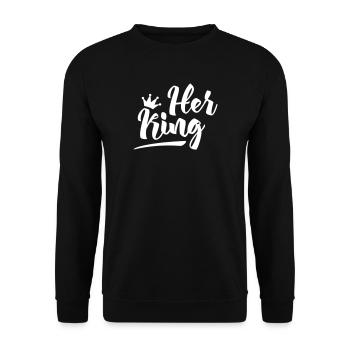 Partnershirt Her King - Unisex Pullover - Schwarz - Vorne - Alina (178cm) & Michal (187cm)