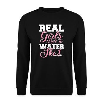 Real Girls Love To Water Ski - skiing - Unisex Sweatshirt - black - Front - Alina (178cm) & Michal (187cm)