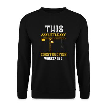 This Little Construction Worker... - Unisex Sweatshirt - black - Front - Alina (178cm) & Michal (187cm)
