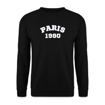Paris 1980 Design - Unisex Pullover - Schwarz - Vorne - Alina (178cm) & Michal (187cm)