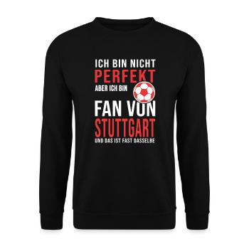 Football Stuttgart fan football Soccer, Fussball - Unisex Pullover - Schwarz - Vorne - Alina (178cm) & Michal (187cm)