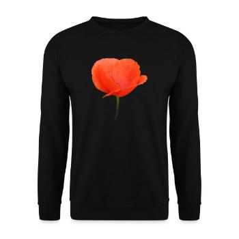 Poppy Poppy Red Flower - Unisex Sweatshirt - black - Front - Alina (178cm) & Michal (187cm)