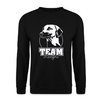 TEAM SLOUGHI Hunde Windhunde Wilsigns - Unisex Pullover - Schwarz - Vorne - Alina (178cm) & Michal (187cm)