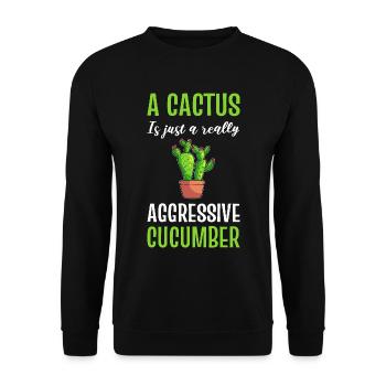 Cactus and cucumber cactus lovers - Unisex Sweatshirt - black - Front - Alina (178cm) & Michal (187cm)