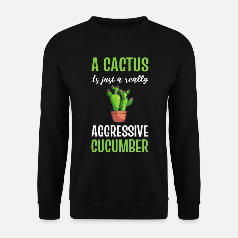 Cactus and cucumber cactus lovers - Unisex Sweatshirt - black