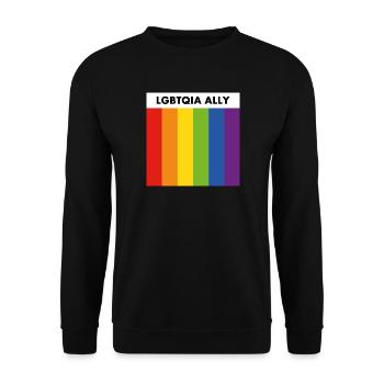 LGBTQIA ally rainbow pride flag - Unisex Sweatshirt - black - Front - Alina (178cm) & Michal (187cm)