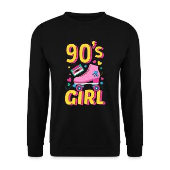 90's girl / 90s retro design - Unisex Sweatshirt - black - Front - Alina (178cm) & Michal (187cm)