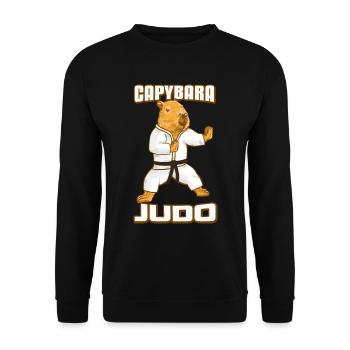 Capybara Judo Kampfsport - Unisex Pullover - Schwarz - Vorne - Alina (178cm) & Michal (187cm)