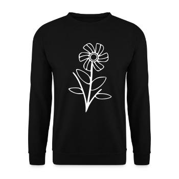 Dessin de fleur nature croquis blanc - Sweat-shirt Unisexe - noir - Devant - Alina (178cm) & Michal (187cm)