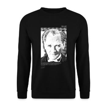 Atatürk Signature Mustafa Kemal Atatürk - Unisex Sweatshirt - black - Front - Alina (178cm) & Michal (187cm)